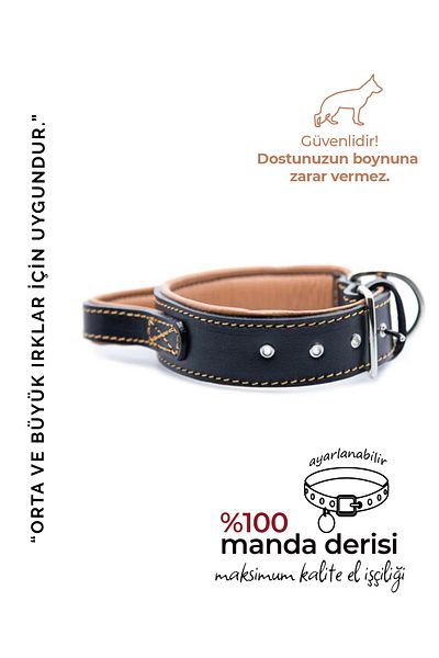 MgTasma Mg Collar Handcrafted, Genuine Leather, Dog Collar with Gloves, Collar Collar