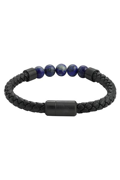 Zippo 20cm Wide Bracelet Braided Leather W Bead Bracelet - 2007160