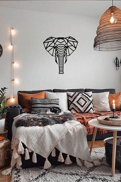 MIGNATIS Elefant Lemn Pictură Perete Cameră Accesoriu Acasă