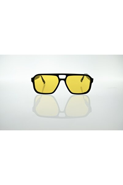 FRANCO VITAL Fvsethblk55 Unisex Güneş Gözlüğü Siyah Kemik Çerçeveli Sarı Lens...