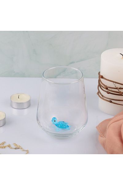 ADAMODART Caretta Sea Turtle Figured Handmade Single Water Cup - blue