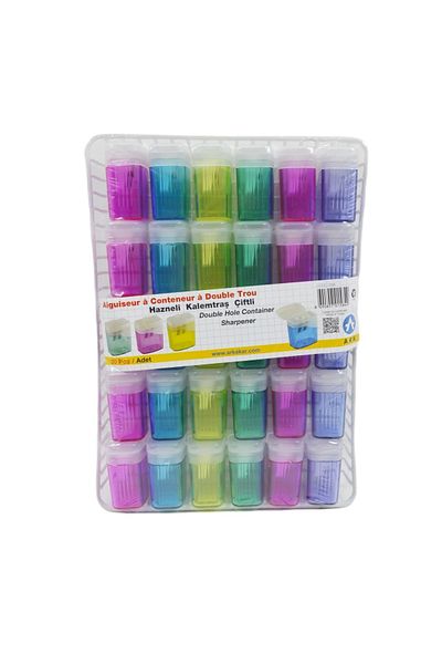 Ark 30 Pieces Pencil Sharpeners with Double Chamber Lid - Code:1584