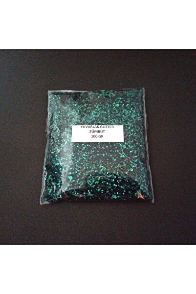 HOBİFLEX Glitter Yuvarlak Epoksi Süsleme Pulu Nail Art Makyaj Iri Taneli Sim Zümrüt 100 Gr