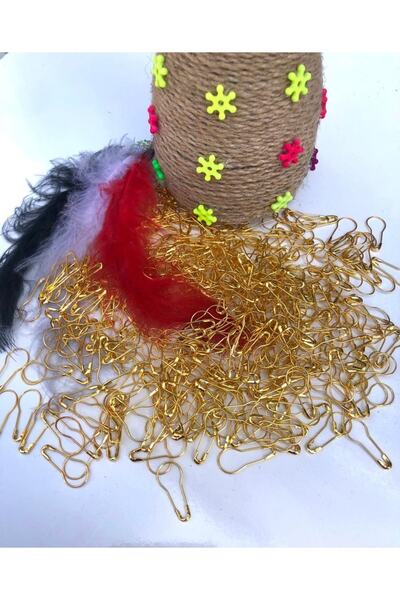 canan dizayn إبرة الكمثرى الآمنة (شوكة) ذهبية (200 قطعة)