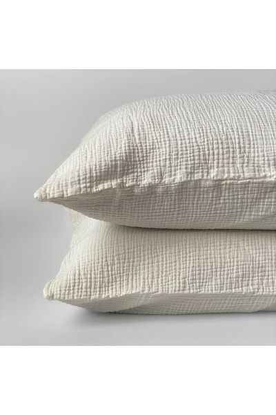 Anne Sesi Multi Muslin 2-Piece Pillowcase 100% Organic Cotton, 50x70 Cm (Broken White)