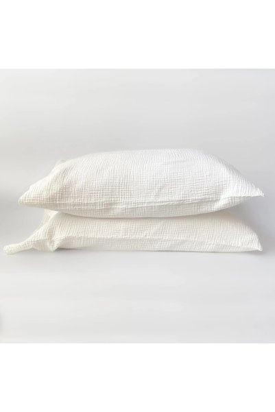 Anne Sesi Multi Muslin 2-Piece Pillowcase 100% Organic Cotton, 50x70 Cm (Broken White)