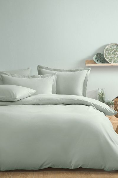 Puffy Naturalis Ranforce Single Washable Duvet Cover Set - Sage