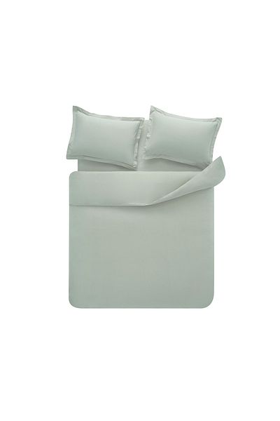 Puffy Naturalis Ranforce Single Washable Duvet Cover Set - Sage