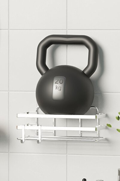 Tekno-tel Teknotel Yapışkanlı Kancalı 2 Adet Banyo Rafı Krom St281h