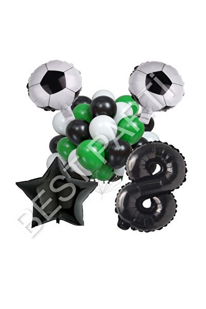 BEST PARTİ DOĞUM GÜNÜ PARTİ SÜSLERİ Football Ball Star Number Latex Balloon S...