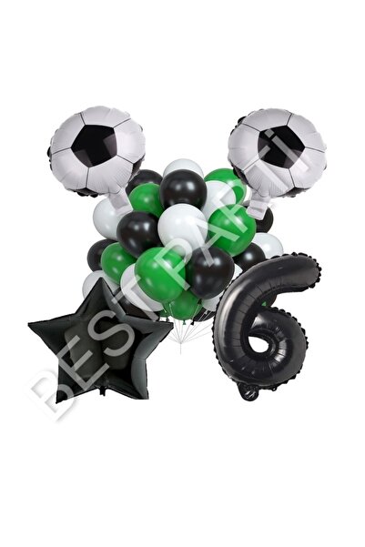BEST PARTİ DOĞUM GÜNÜ PARTİ SÜSLERİ Football Ball Star Number Latex Balloon S...