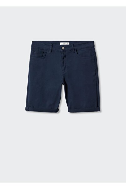MANGO Man Dar Kesim Denim Bermuda Şort