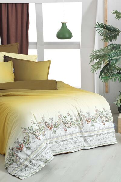 Sarev Σετ Παπλωματοθήκη Terry Yellow Μονό 100% Βαμβάκι Fancy Poplin