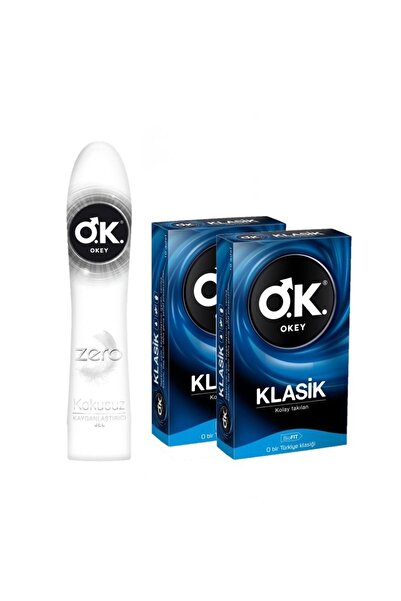 Okey Zero Kayganlaştırıcı Jel 100ml Ve Klasik Prezervatif 10lu - 3lü Set