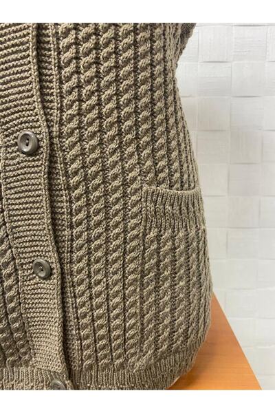 heptrend Дебел плетен жилет за майка с джобове