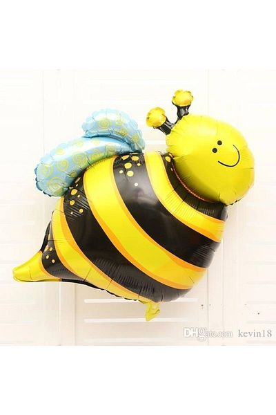 RÖNESANS PARTİ Star Yellow Black Bee Figured Foil Balloon 80 cm 1 Piece