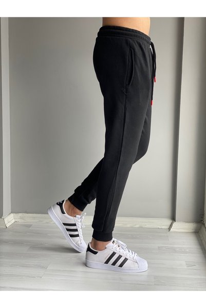 DEEPSENCE Pantaloni de trening pentru bărbați Slimfit Mold Iarna Tesatura Ridicata Culoare neagră