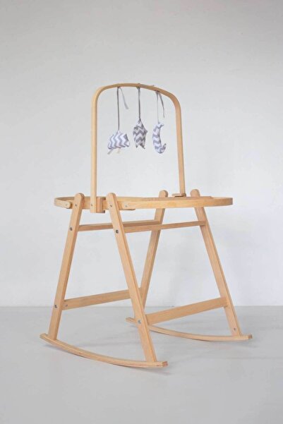 Babycom Naturel Çemberli Beşik Standı + Kumaş Oyuncaklı Oyun Barı