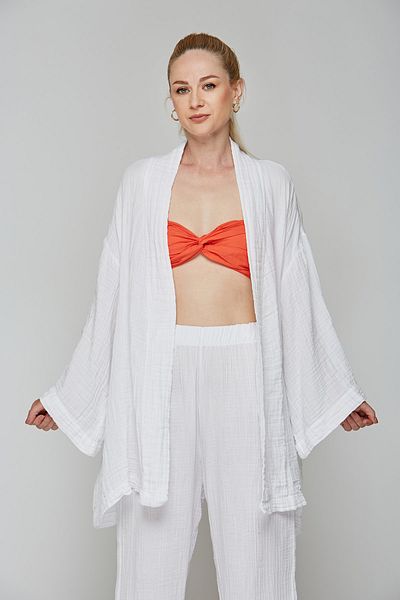 estewoman 100% Cotton Muslin Kimono