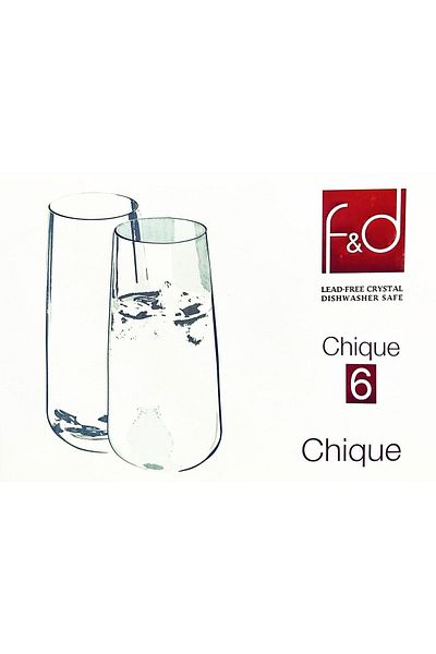Paşabahçe F&D Chique 6-Piece Crystal Soft Drink Set - 64002