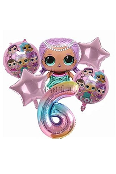 Parti Station Lol Surprise 6 Year Old Balloon Set Lol Baby Balloon Set Lol Birthday Party Set