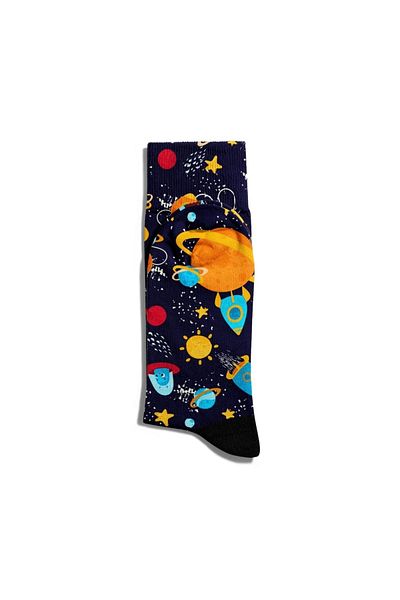 Eğlenceli Çoraplar Fun Socks Unisex Space Space Theme Popart Printed Socks Ecsoket298