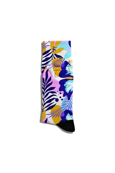 Eğlenceli Çoraplar Fun Socks Unisex Summer Breeze Flower Printed Socks Ecsoket043