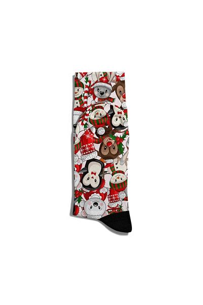 Eğlenceli Çoraplar Fun Socks Unisex New Year Themed Animals Printed Socks Ecsoket148
