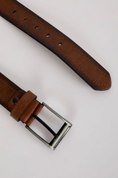 DeFacto Men's Rectangular Buckle Faux Leather Casual Belt A1653Axns