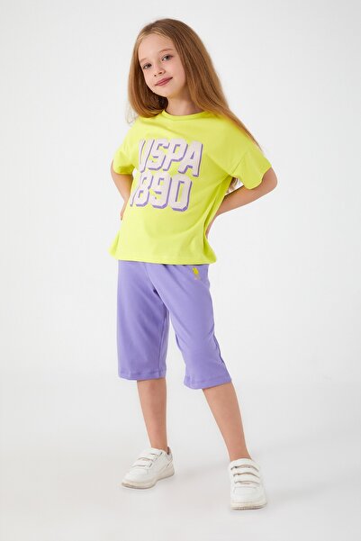 U.S. Polo Assn. Base. Polo Assn 1419 Point Detail Capri Suit for Girls
