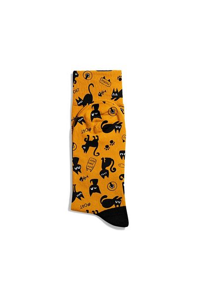 Eğlenceli Çoraplar Fun Socks Unisex Puurr Puurr Cat Hllweens Pattern Printed Socks Ecsoket477