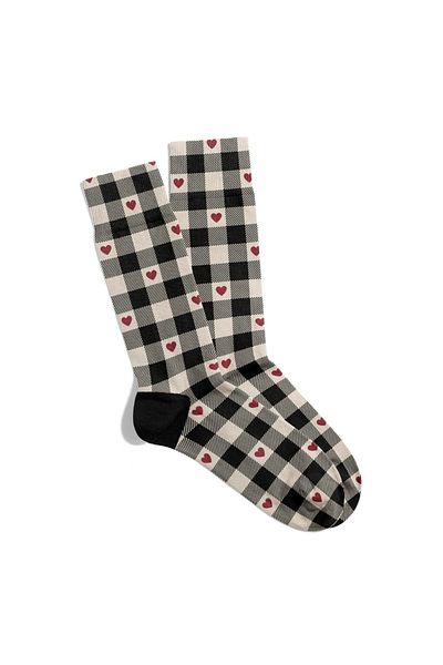 Eğlenceli Çoraplar Fun Socks Unisex Plaid Love Ethnic Printed Socks Ecsoket469