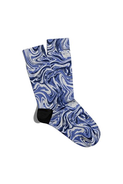 Eğlenceli Çoraplar Забавни чорапи, унисекс, със сини вълни, Ecsoket194