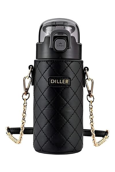 DILLER Thermos Flask with Steel Straw 450ml Black