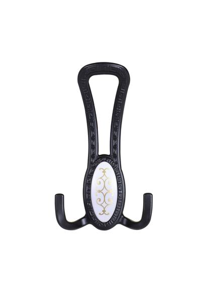 KOLDOOR Mobilya Portmanto Dolap Vestiyer Askısı Siyah Zamak Metal 5 Adet