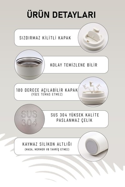 İkon store 500 ml Beyaz Termos