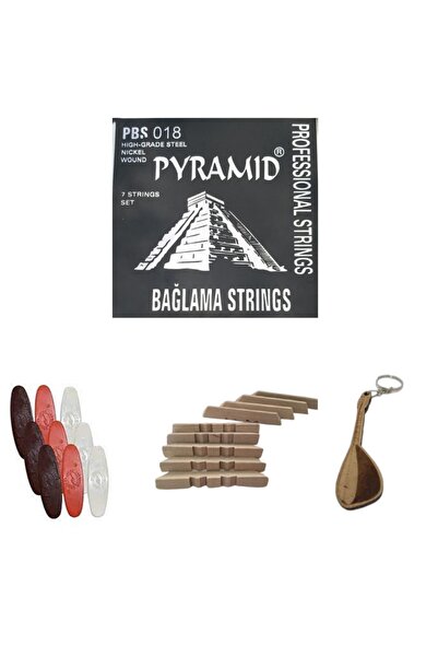 harmoni strings Saz Teli ( Piramit 0.18) 2 Adet Eşik 2adet Erdal Erzincan Mızrap Anahtarlık Hediye