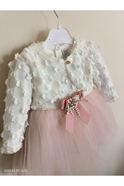 Guvaga Kız Çocuk Bayramlık Kız Bebek Tül Detaylı Tütülü Bolerolu Parti Düğün Doğum Günü Özel Gün Elbise