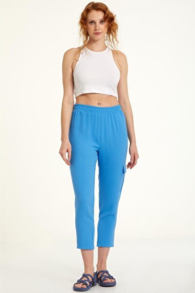 İKİLER Beli Lastikli Kargo Cepli Pantolon 023-3505