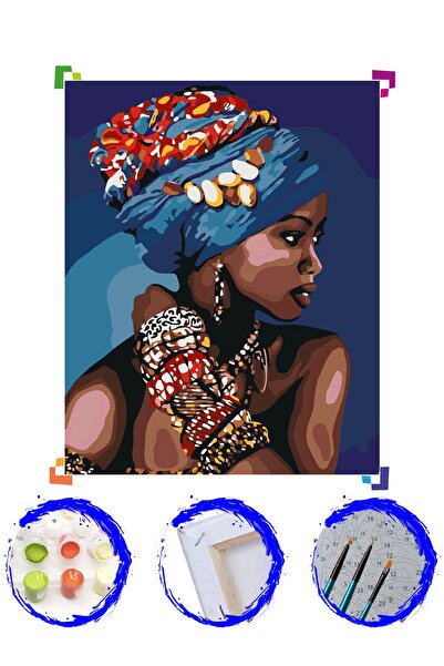 PlusHobby African Sayılarla Boyama Seti 60x75cm Tuval
