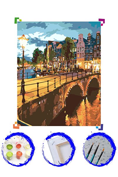 PlusHobby Plus Hobby Sb75 - Şehirde Akşam Sayılarla Boyama Seti 60x75cm Tuval