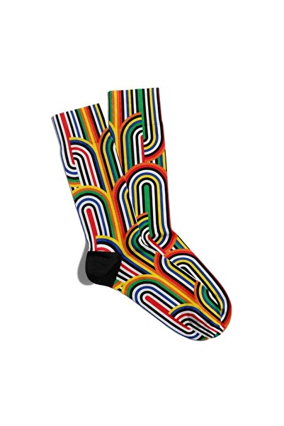 Eğlenceli Çoraplar Διασκεδαστικές κάλτσες Unisex Πολύχρωμες Γεωμετρικές με τύ...