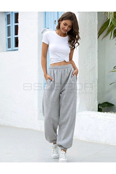 BSBSPOR Şardonlu Kışlık Unisex Elastik Bel Joggers Pantolon Eşofman Altı