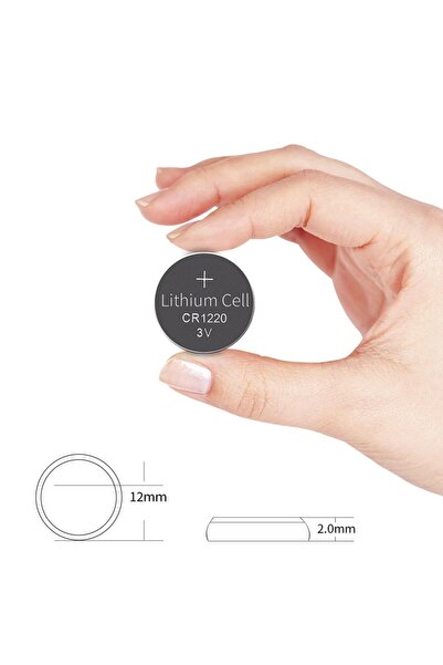 ATAELEKTRONİK Okuma Gözlük Pili Araç Oto Araba Kumandası Pili 1 Kart 5 Adet Cr1220 Lityum Para Düğme Cr 1220