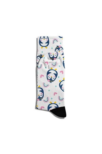 Eğlenceli Çoraplar Fun Socks Unisex Cute Penguin Printed Socks Ecsoket077