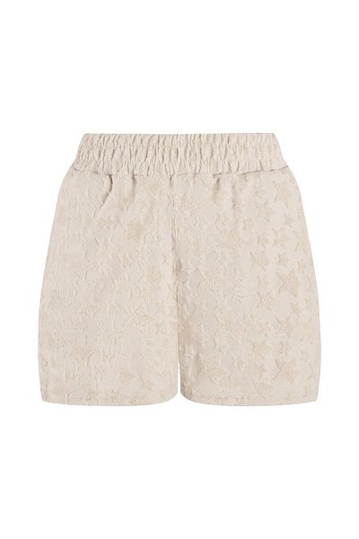 AQUELLA Star Pattern Embossed Beige Towel Shorts