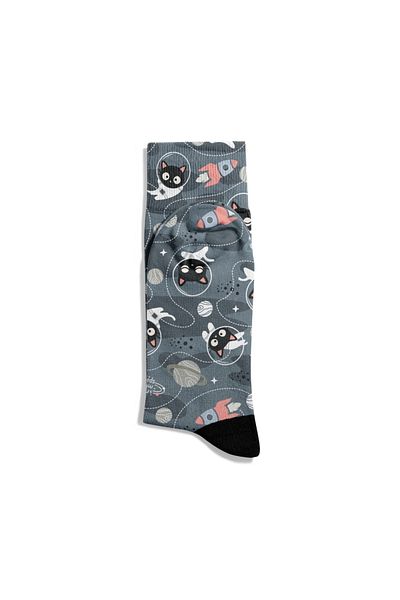 Eğlenceli Çoraplar Fun Socks Unisex I Need More Space Pattern Printed Socks Ecsoket391