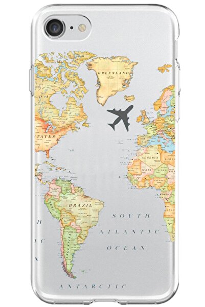 Powerfox iPhone 6 Compatible World Map Transparent Phone Case