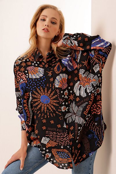 Pattaya Shirt - Navy blue - Oversize