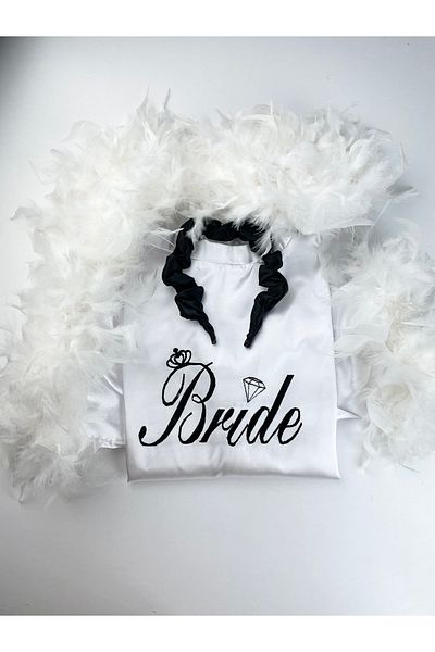 Before To Be Bride Νυφικό φόρεμα - Ολόσωμο φτερό - Δώρο με κεντημένο μαύρο σατέν στέμμα
